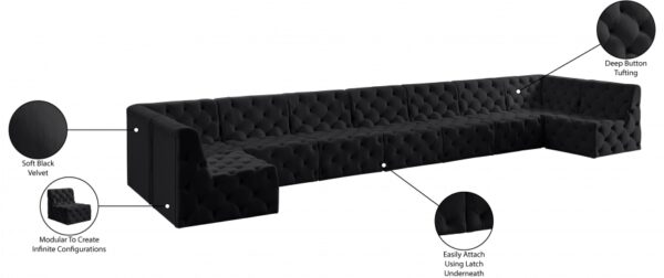 Tuft 215" Velvet Upholstered 9pc. Modular Sectional