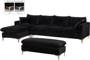 Naomi 110" Velvet Upholstered Reversible Sectional