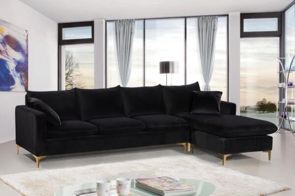 Naomi 110" Velvet Upholstered Reversible Sectional