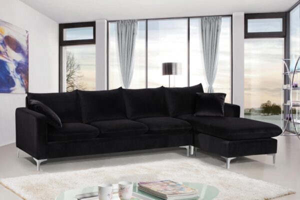 Naomi 110" Velvet Upholstered Reversible Sectional