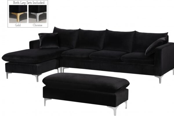 Naomi 110" Velvet Upholstered Reversible Sectional