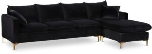 Naomi 110" Velvet Upholstered Reversible Sectional
