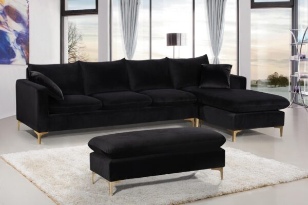 Naomi 110" Velvet Upholstered Reversible Sectional
