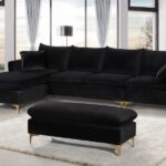Naomi 110" Velvet Upholstered Reversible Sectional