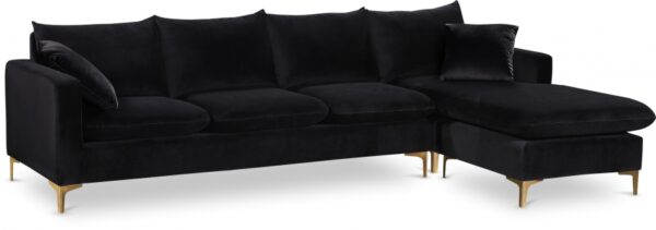 Naomi 110" Velvet Upholstered Reversible Sectional