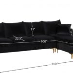 Naomi 110" Velvet Upholstered Reversible Sectional