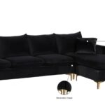 Naomi 110" Velvet Upholstered Reversible Sectional