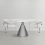Emery 48" Marble Top And Steel Base Dining Table