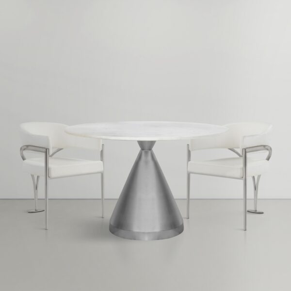 Emery 48" Marble Top And Steel Base Dining Table