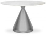 Emery 48" Marble Top And Steel Base Dining Table