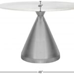 Emery 48" Marble Top And Steel Base Dining Table