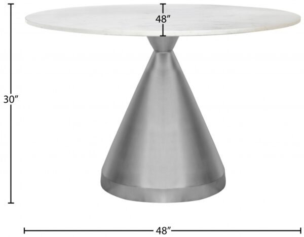 Emery 48" Marble Top And Steel Base Dining Table
