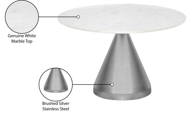 Emery 48" Marble Top And Steel Base Dining Table