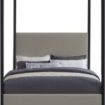 James Linen Textured Fabric Upholstered Bed