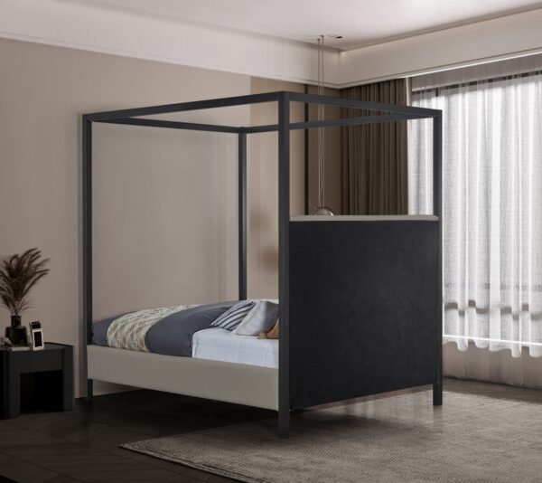 James Linen Textured Fabric Upholstered Bed