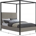 James Linen Textured Fabric Upholstered Bed