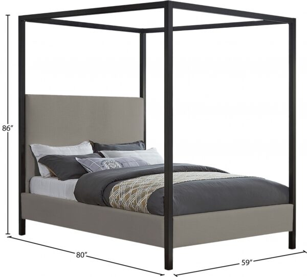 James Linen Textured Fabric Upholstered Bed
