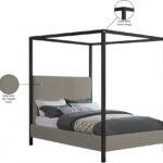 James Linen Textured Fabric Upholstered Bed