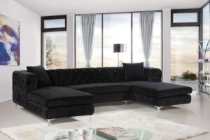 Gail 127" Velvet Upholstered 3pc. Sectional