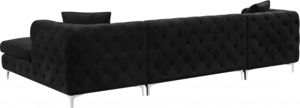 Gail 127" Velvet Upholstered 3pc. Sectional