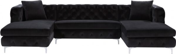 Gail 127" Velvet Upholstered 3pc. Sectional