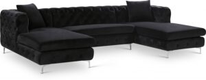 Gail 127" Velvet Upholstered 3pc. Sectional