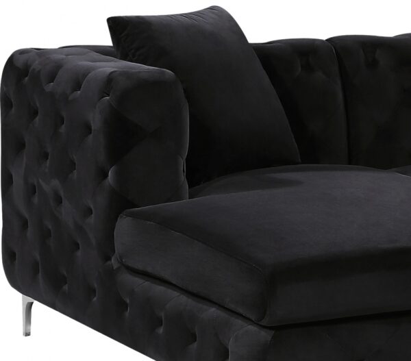 Gail 127" Velvet Upholstered 3pc. Sectional