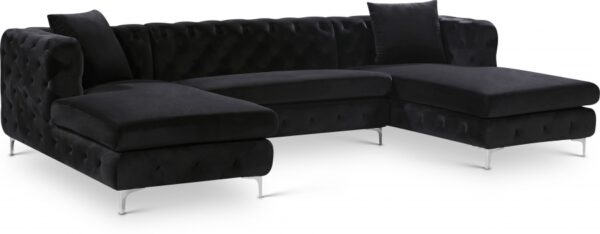 Gail 127" Velvet Upholstered 3pc. Sectional