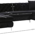 Gail 127" Velvet Upholstered 3pc. Sectional