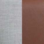 Blake Two Tone Vegan Leather and Linen Textured Fabric Upholstered Bed