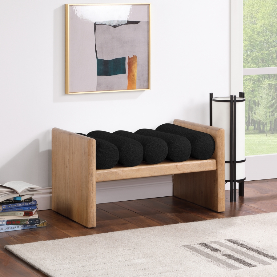 Waverly Boucle Fabric Upholstered Bench