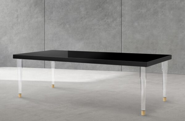 Bethany 94.5" Lacquer Top And Acrylic Base Dining Table