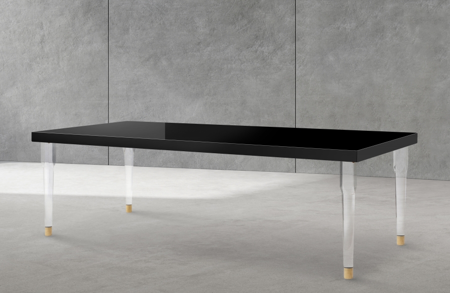 Bethany 94.5" Lacquer Top And Acrylic Base Dining Table