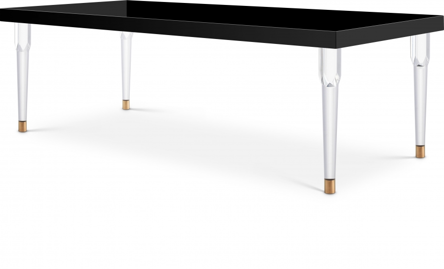 Bethany 94.5" Lacquer Top And Acrylic Base Dining Table