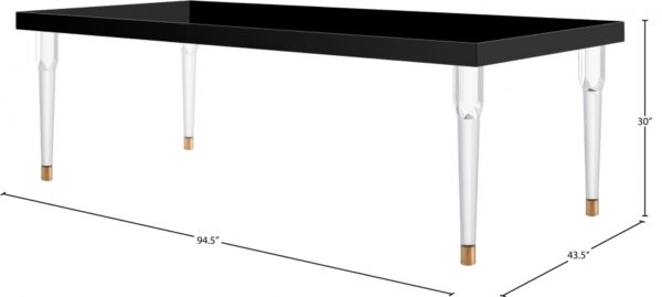 Bethany 94.5" Lacquer Top And Acrylic Base Dining Table