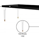 Bethany 94.5" Lacquer Top And Acrylic Base Dining Table