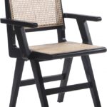 Preston Solid Wood And Natrual Cane Dining Arm Chair