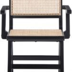 Preston Solid Wood And Natrual Cane Dining Arm Chair