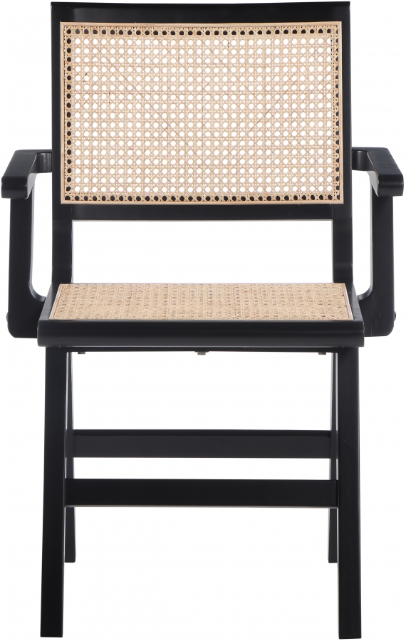 Preston Solid Wood And Natrual Cane Dining Arm Chair