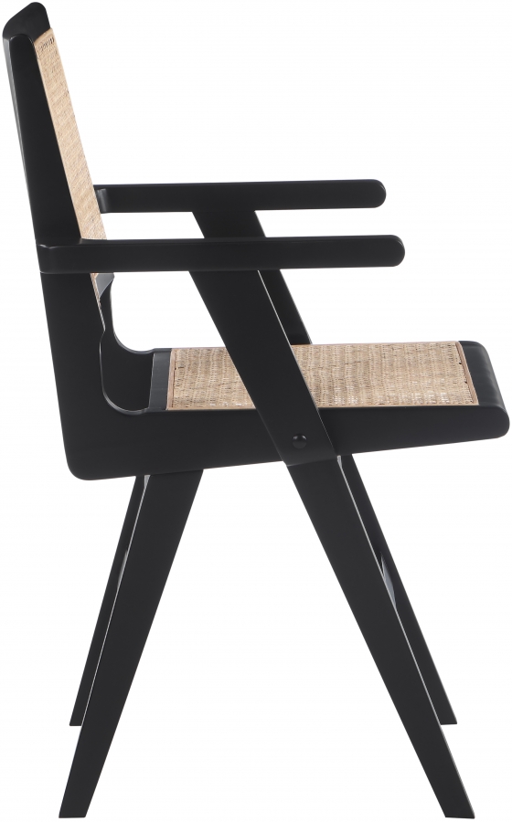 Preston Solid Wood And Natrual Cane Dining Arm Chair