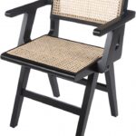 Preston Solid Wood And Natrual Cane Dining Arm Chair