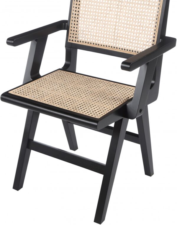 Preston Solid Wood And Natrual Cane Dining Arm Chair