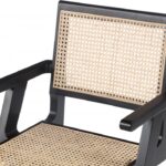 Preston Solid Wood And Natrual Cane Dining Arm Chair