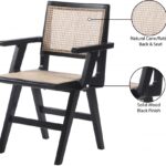 Preston Solid Wood And Natrual Cane Dining Arm Chair