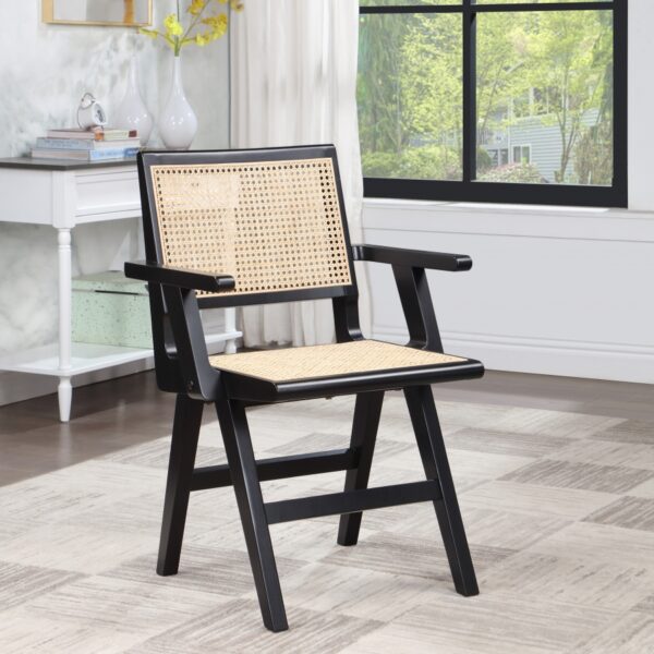 Preston Solid Wood And Natrual Cane Dining Side Chair
