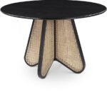 Butterfly 48" Oak Veneer And Natural Cane Dining Table