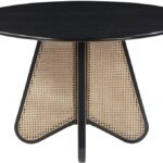 Butterfly 48" Oak Veneer And Natural Cane Dining Table