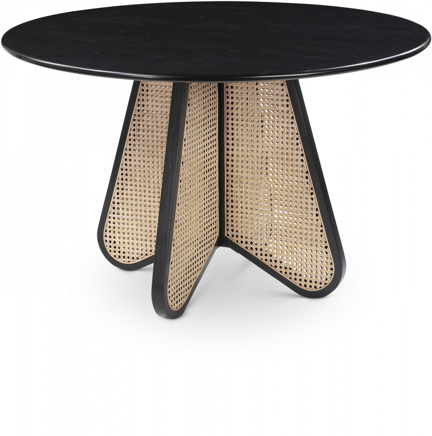 Butterfly 48" Oak Veneer And Natural Cane Dining Table