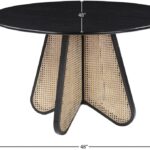 Butterfly 48" Oak Veneer And Natural Cane Dining Table