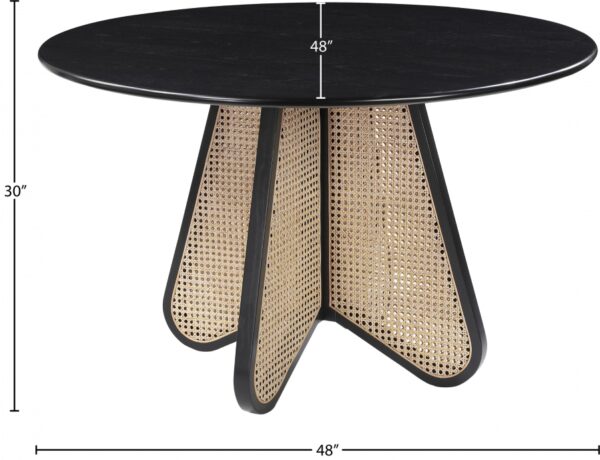 Butterfly 48" Oak Veneer And Natural Cane Dining Table